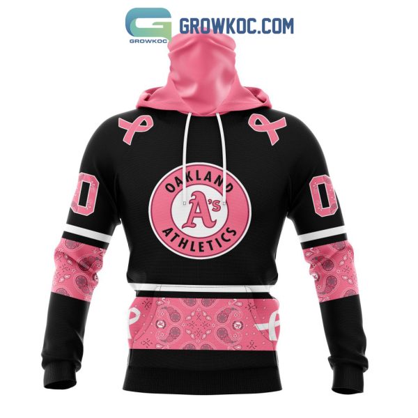 Oakland Athletics MLB In Classic Style With Paisley In October We Wear Pink Breast Cancer Hoodie T Shirt