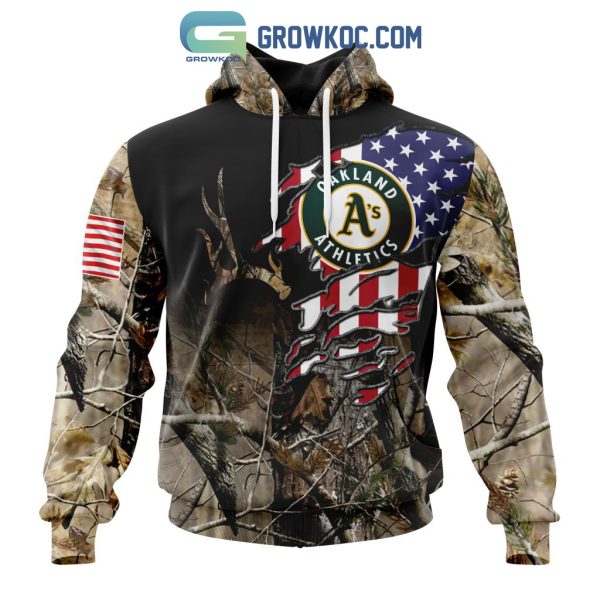 Oakland Athletics MLB Special Camo Realtree Hunting Hoodie T Shirt