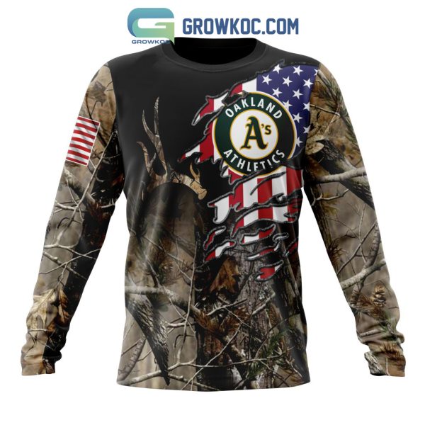 Oakland Athletics MLB Special Camo Realtree Hunting Hoodie T Shirt