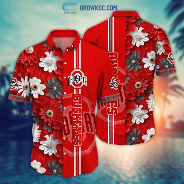 Ohio State Buckeyes NCAA Flower Hawaiian Shirt