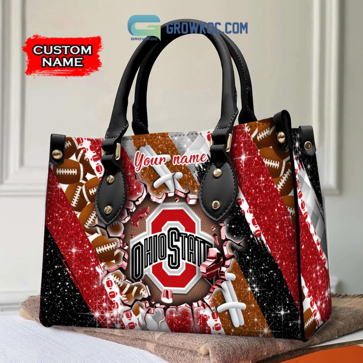 Ohio State Buckeyes Custom Name Number Football Jersey Diamond White