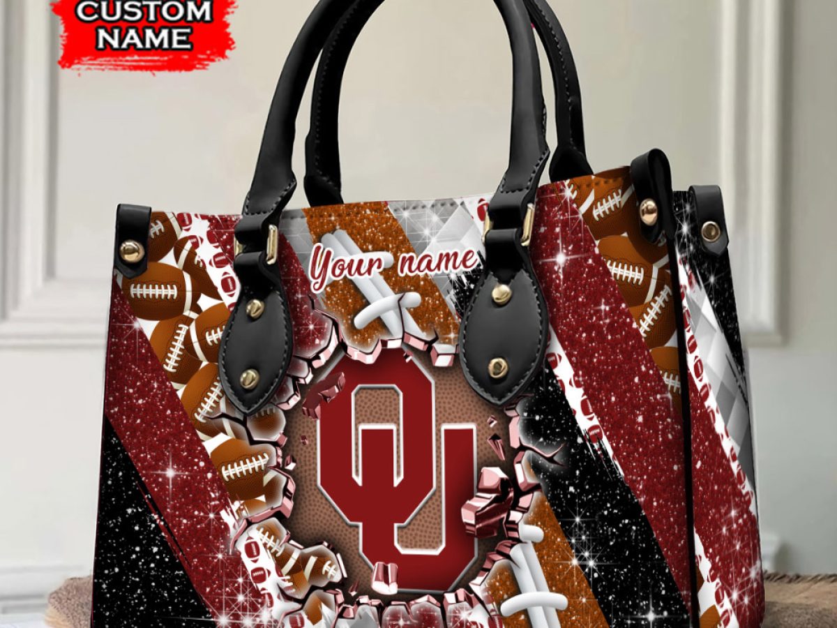 Oklahoma Sooners Personalized Diamond Design Women Handbags and
