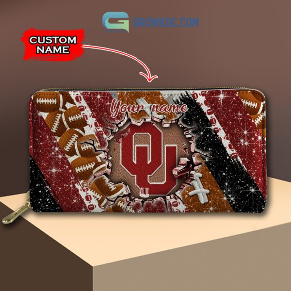 Oklahoma Sooners Personalized Diamond Design Women Handbags and Woman Purse Wallet