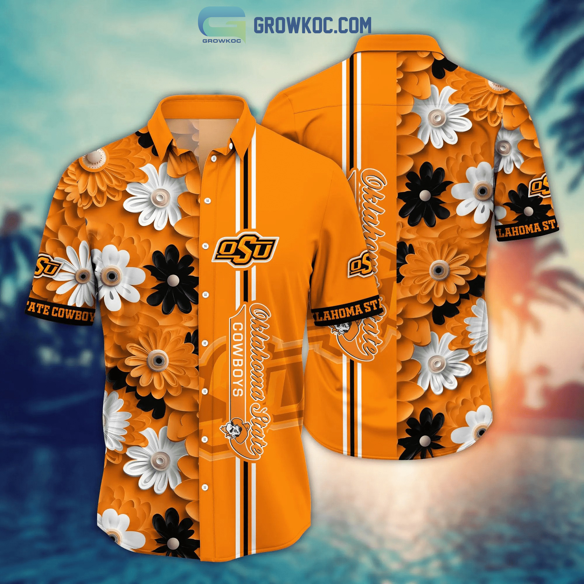 Ncaa Oklahoma State Cowboys Orange Black Trendy Hawaiian Shirt V2 Aloha  Shirt - Trendy Aloha