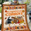 Oklahoma Sooners NCAA Football Welcome Fall Pumpkin Halloween Fleece Blanket Quilt