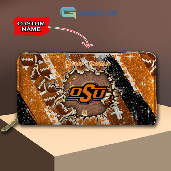 Oklahoma State Cowboys Personalized Diamond Design Women Handbags and Woman Purse Wallet