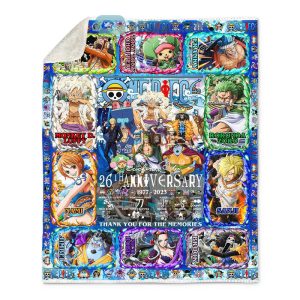 One Piece 26th Anniversary 1997 2023 Memories Fleece Blanket Quilt