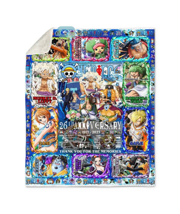 One Piece 26th Anniversary 1997 2023 Memories Fleece Blanket Quilt