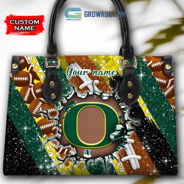 Oregon Ducks Personalized Diamond Design Women Handbags and Woman Purse Wallet