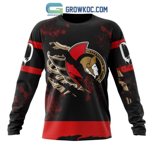 Ottawa Senators NHL Special Design Jersey With Your Ribs For Halloween Hoodie T Shirt