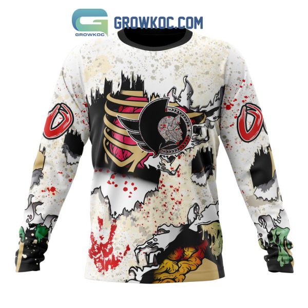 Ottawa Senators NHL Special Zombie Style For Halloween Hoodie T Shirt