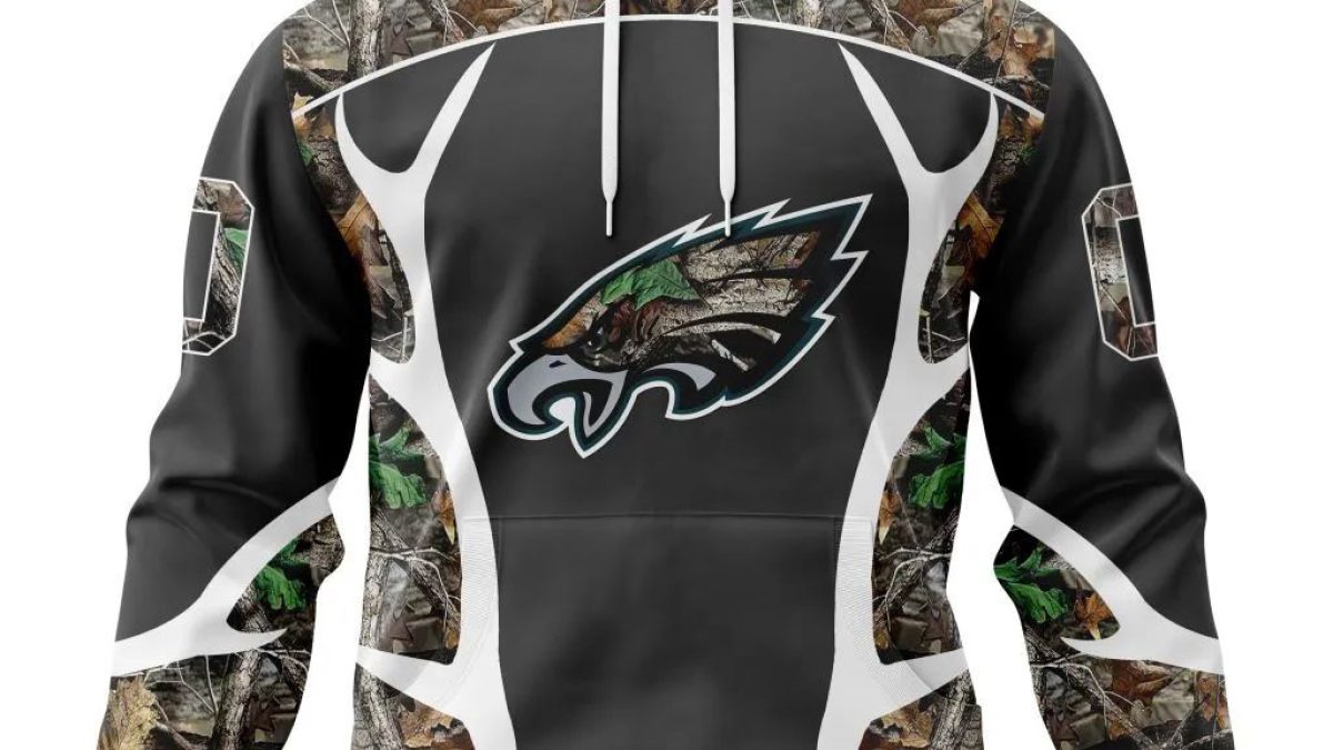 Philadelphia Eagles Hunting Camo 3D Hoodie - Teexpace