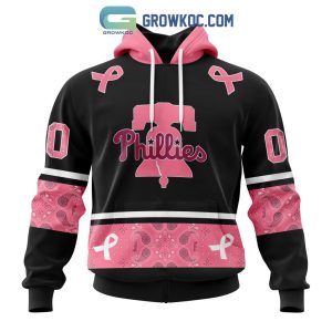 Philadelphia Phillies MLB In Classic Style With Paisley In October We Wear Pink Breast Cancer Hoodie T Shirt