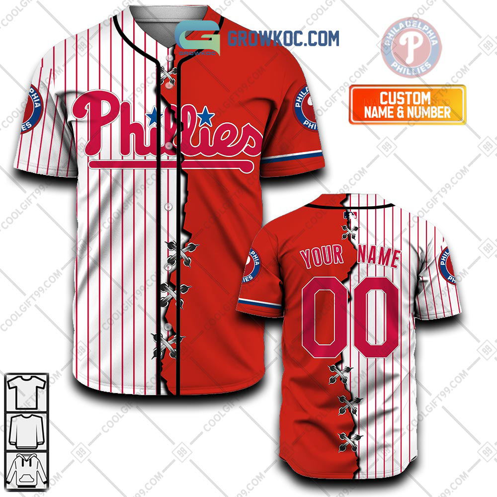 Philadelphia Phillies MLB Personalized Mix Baseball Jersey - Growkoc