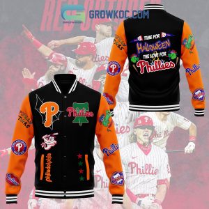 Philadelphia Phillies Time For Halloween The Love For Phillies Baseball Jacket