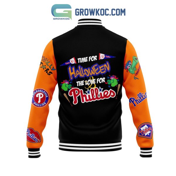 Philadelphia Phillies Time For Halloween The Love For Phillies Baseball Jacket