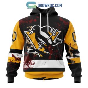 CustomCat Pittsburgh Penguins Robo Penguin Retro NHL Crewneck Sweatshirt Sport Grey / S