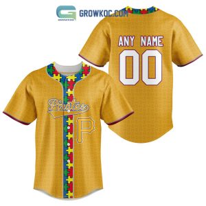 Pittsburgh Pirates MLB Fearless Against Autism Personalized Baseball Jersey