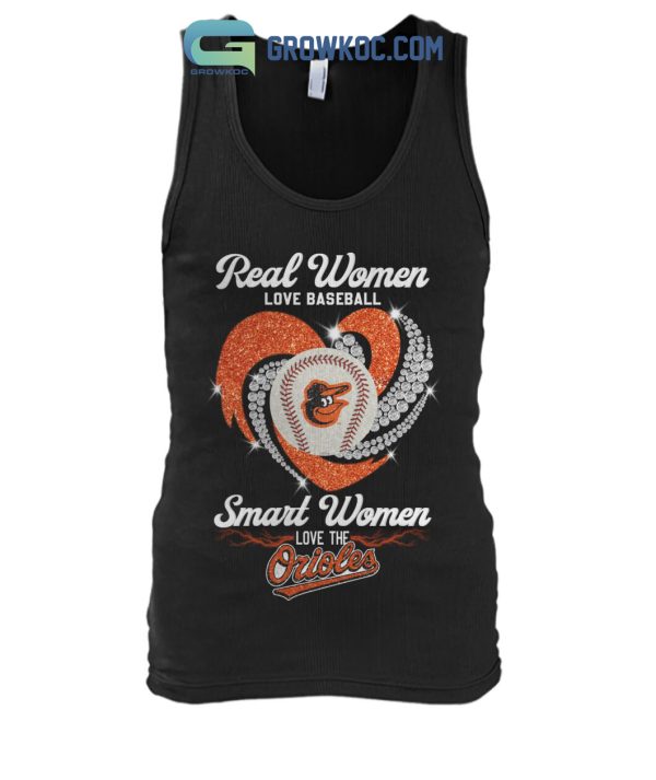 Real Women Love Baseball Smart Women Love The Orioles T Shirt