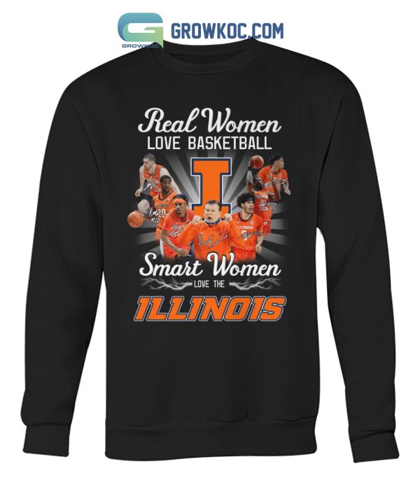 Real Women Love Basketball Smart Women Love The Illinois T Shirt