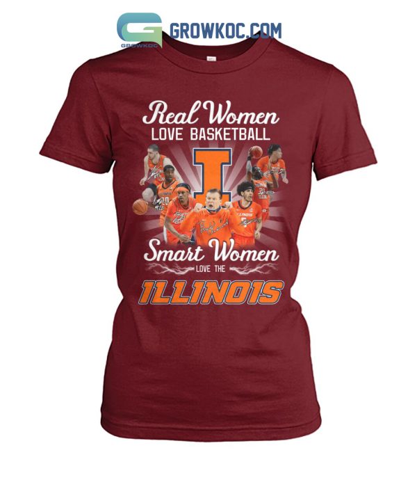 Real Women Love Basketball Smart Women Love The Illinois T Shirt