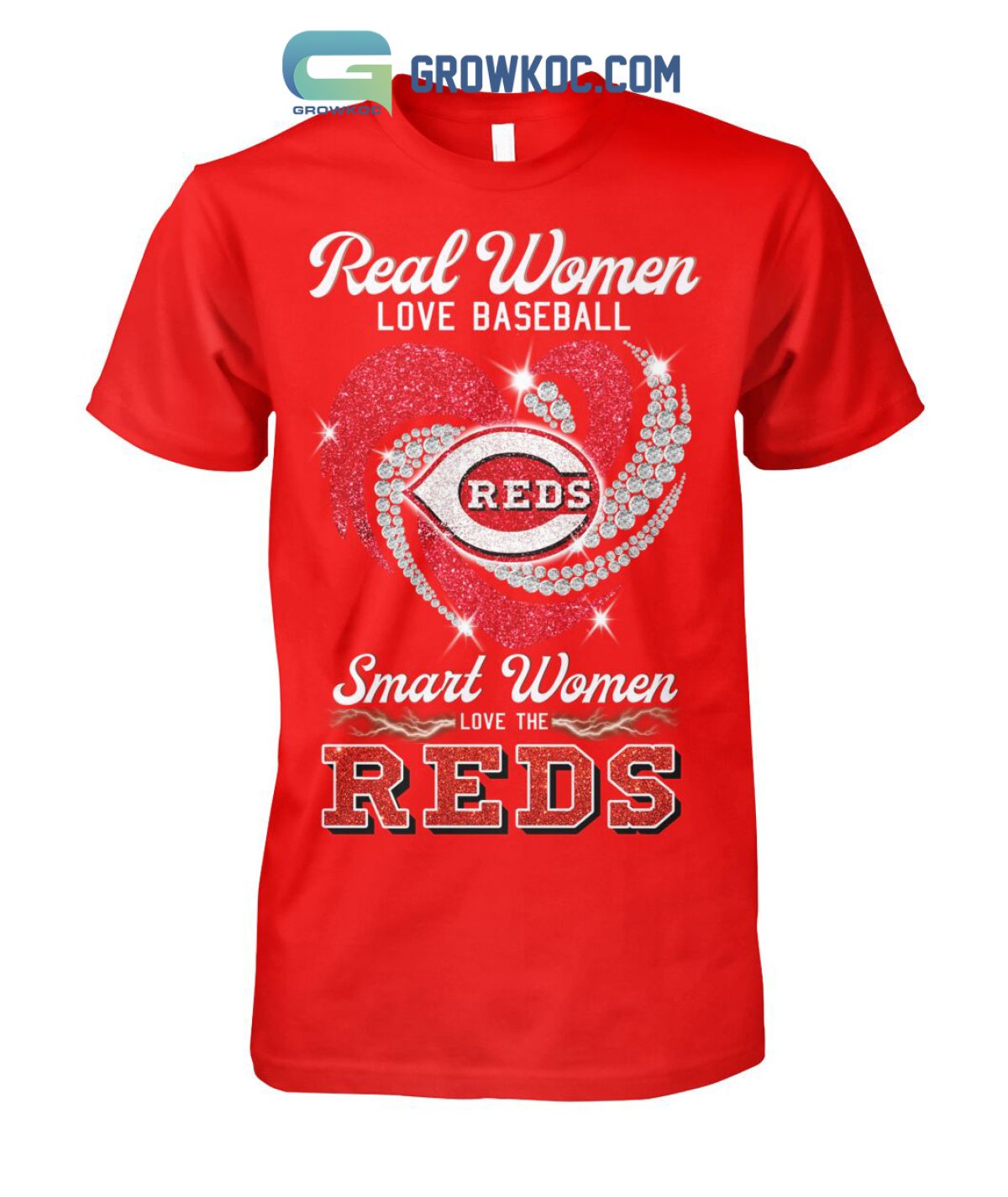 Real Women Love Baseball Smart Women Love The Cincinnati Reds Heart  Diamonds Shirt, hoodie, sweater, long sleeve and tank top