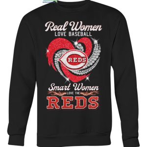 Real Women Love Baseball Smart Women Love The Cincinnati Reds Heart  Diamonds Shirt, hoodie, sweater, long sleeve and tank top