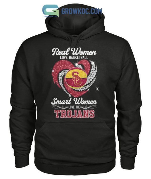 Real Women Love Basketball Smart Women Love The Trojans T Shirt