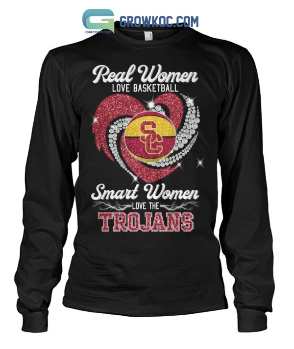 Real Women Love Basketball Smart Women Love The Trojans T Shirt