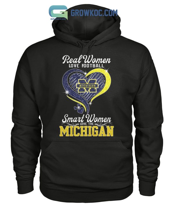 Real Women Love Football Smart Women Love The Michigan Diamond Heart Design