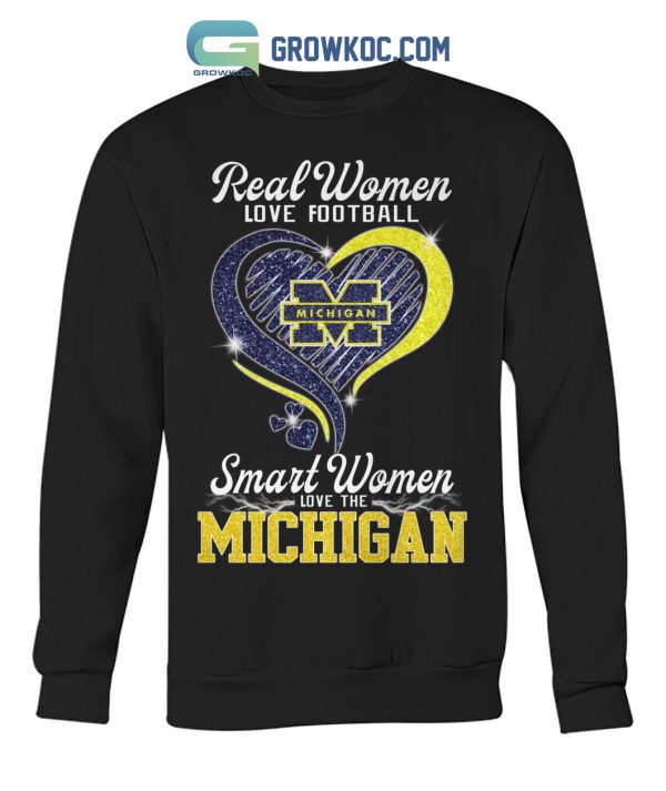 Real Women Love Football Smart Women Love The Michigan Diamond Heart Design