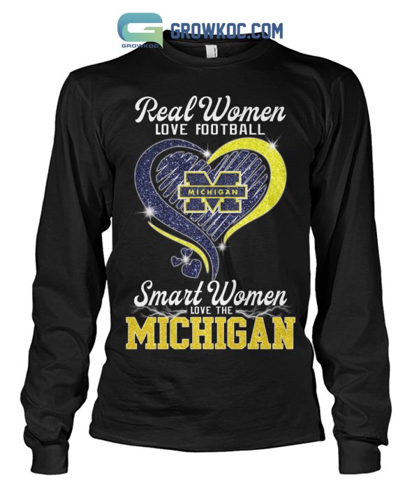 Real Women Love Football Smart Women Love The Michigan Diamond Heart Design