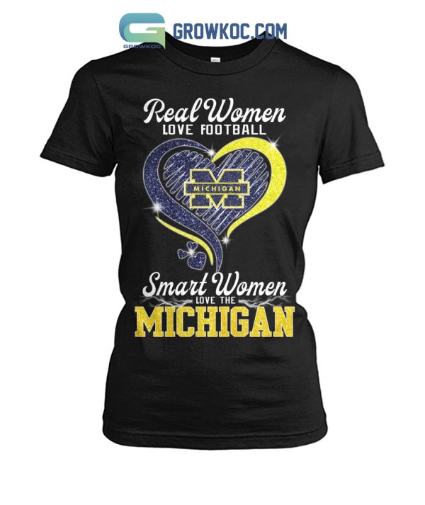 Real Women Love Football Smart Women Love The Michigan Diamond Heart Design