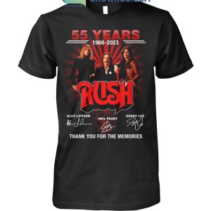 Rush 55 Years 1968 2023 Memories Shirt Hoodie Sweater