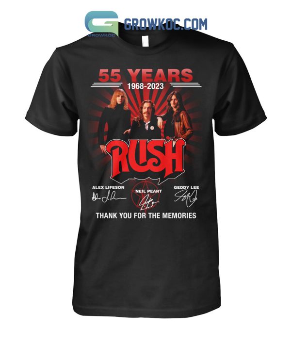 Rush 55 Years 1968 2023 Memories Shirt Hoodie Sweater