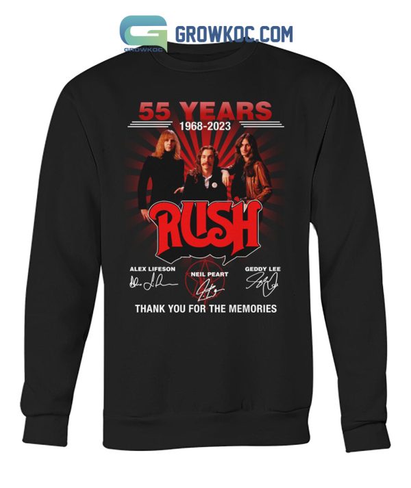 Rush 55 Years 1968 2023 Memories Shirt Hoodie Sweater