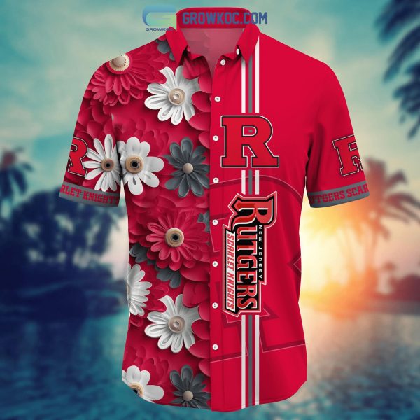 Rutgers Scarlet Knights NCAA Flower Hawaiian Shirt