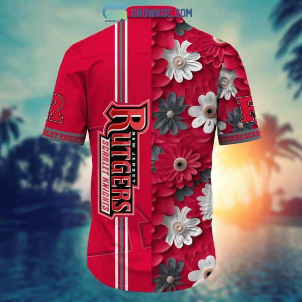Rutgers Scarlet Knights NCAA Flower Hawaiian Shirt