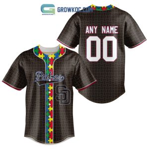 San Diego Padres MLB Fearless Against Autism Personalized Baseball Jersey