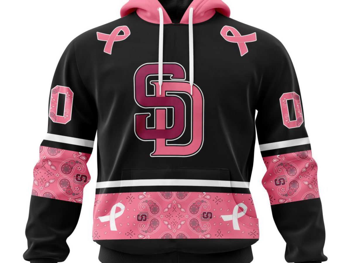 San Diego Padres MLB In Classic Style With Paisley In October We Wear Pink  Breast Cancer Hoodie T Shirt - Growkoc