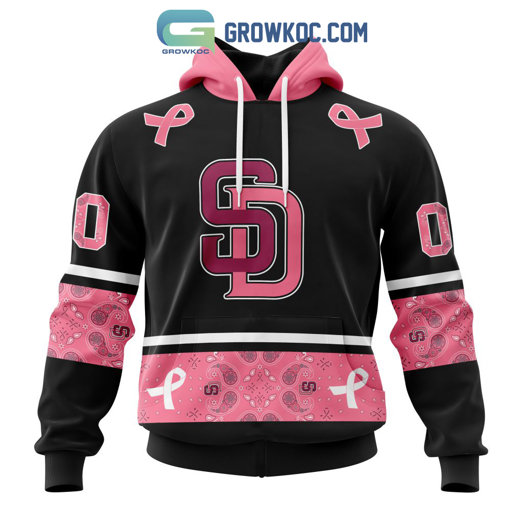 San Diego Padres MLB In Classic Style With Paisley In October We Wear Pink  Breast Cancer Hoodie T Shirt - Growkoc