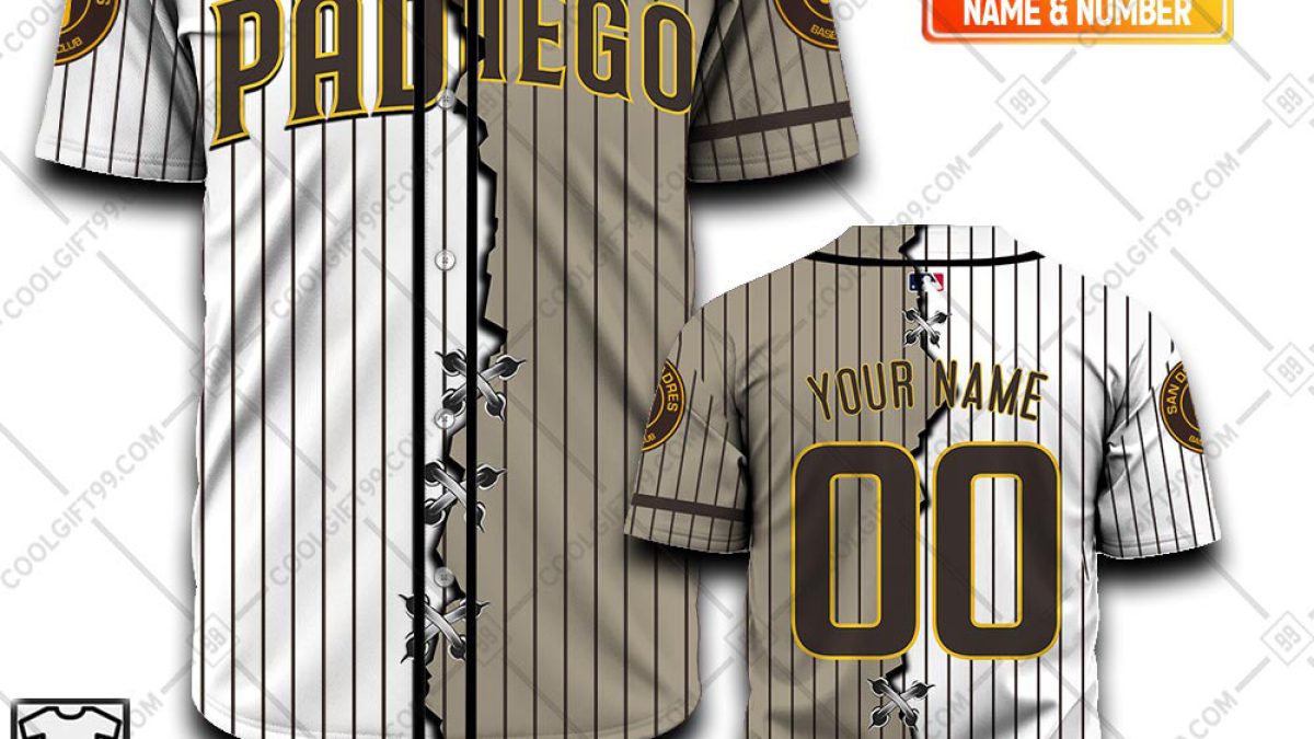 San Diego Padres Customizable Pro Style Baseball Jersey - 4 Styles Available