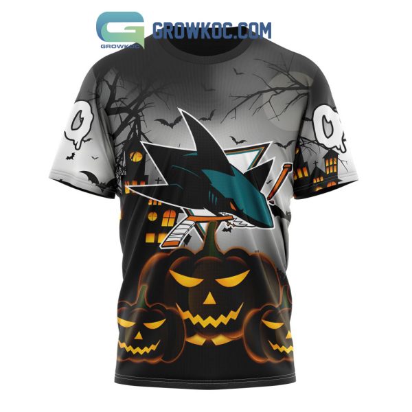 San Jose Sharks NHL Special Pumpkin Halloween Night Hoodie T Shirt
