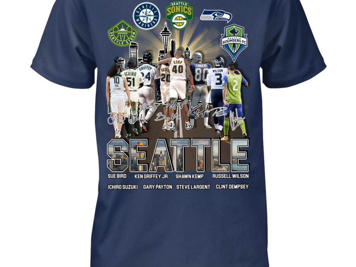 Seatle Mariners Griffey And Seahawks Largent City Champion Signature 2023  Shirt