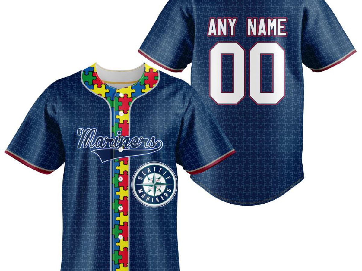 Seattle Mariners MLB Autism Awareness Hand Design Personalized