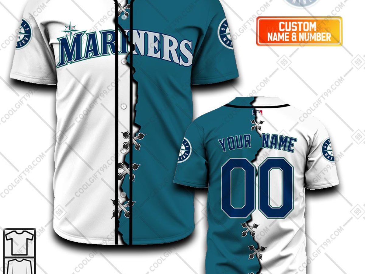 Seattle Mariners MLB Personalized Palm Tree Hawaiian Shirt - Growkoc