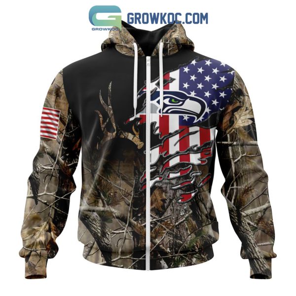 Seattle Seahawks NFL Special Camo Realtree Hunting Personalized Hoodie T Shirt