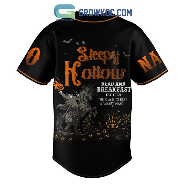 Sleepy Hollow Dead and Breakfast EST 1869 The Place To Rest A Weary Head Personalized Baseball Jersey