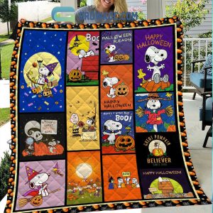 Snoopy Peanuts Happy Halloween Fleece Blanket Quilt
