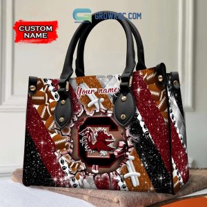South Carolina Gamecocks Personalized Diamond Design Women Handbags and Woman Purse Wallet